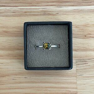 Cushion Parti Sapphire-Natural, Unheated 1.06 ct ring sz 7 sterling silver